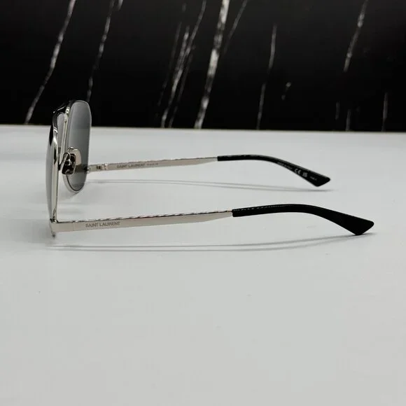 NEW SAINT LAURENT SL690 DUST 002 SUNGLASSES MEN SILVER EYEWEAR SL 690 DUST 002